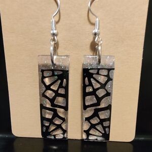 Elegant Black and Silver Earrings